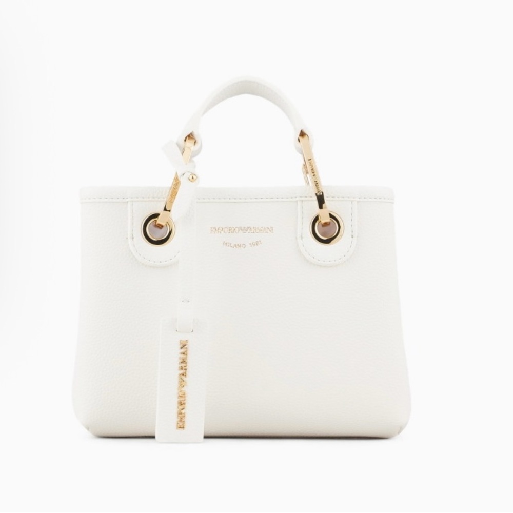 Emporio Armani Cream Mini Bag with Gold Accents